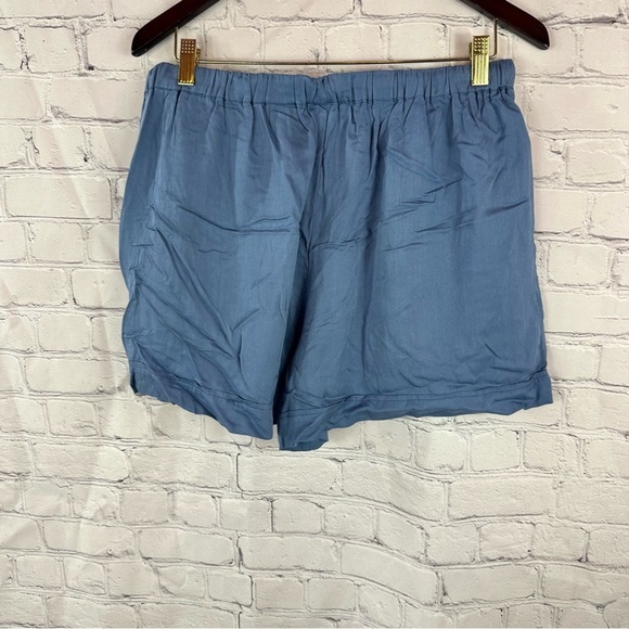 NWT Kori Blue gathered high-waist Shorts Relaxed Fit sz L - Picture 3 of 8